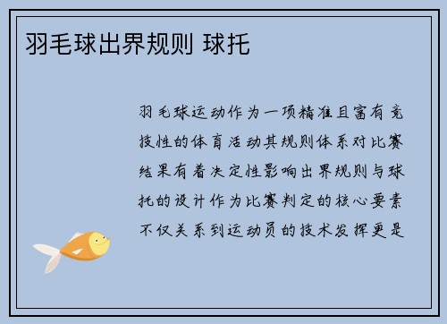 羽毛球出界规则 球托